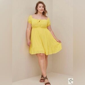 Torrid yellow off-the-shoulder dress